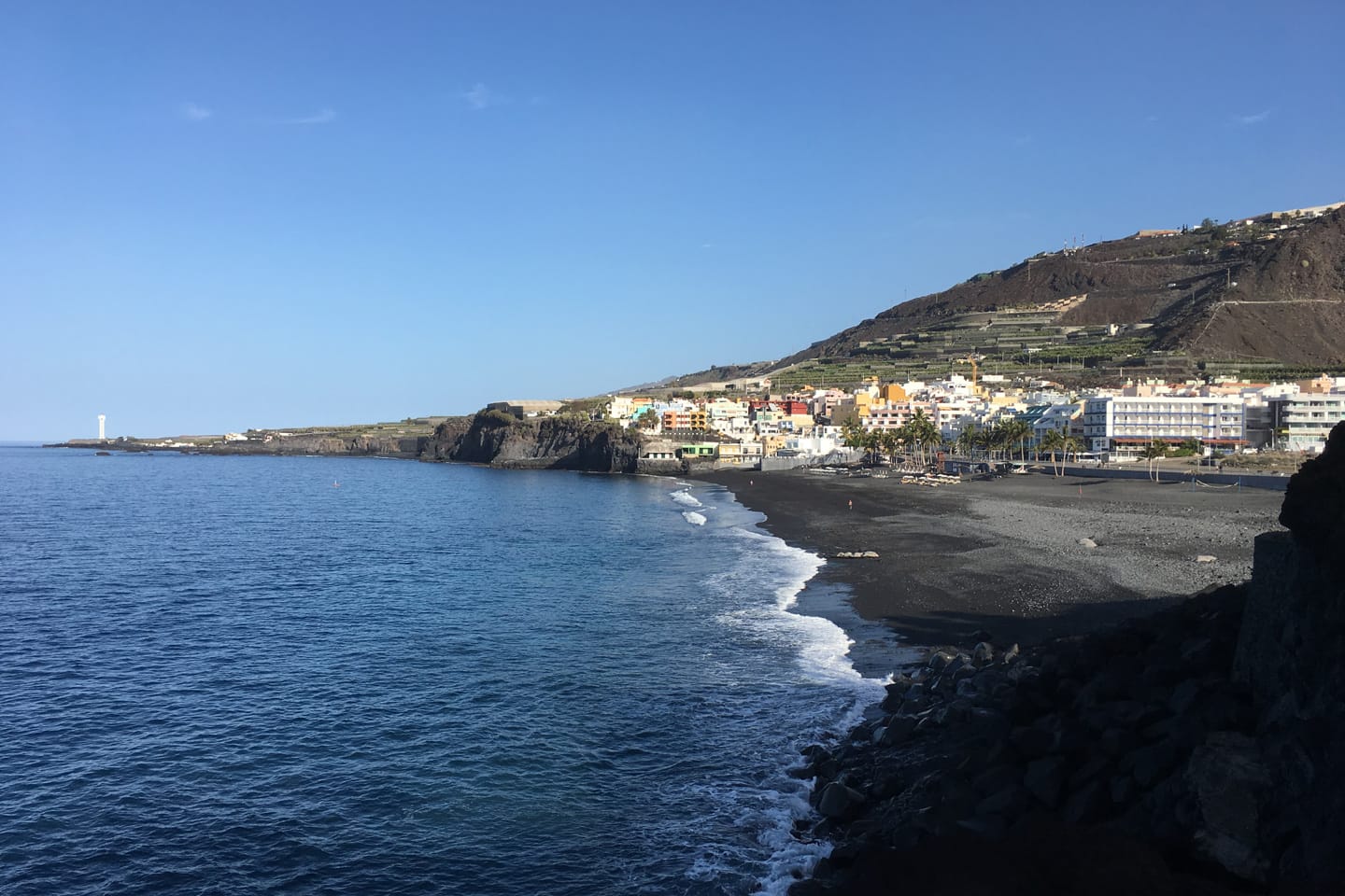 Playa de arena negra de Puerto Naos